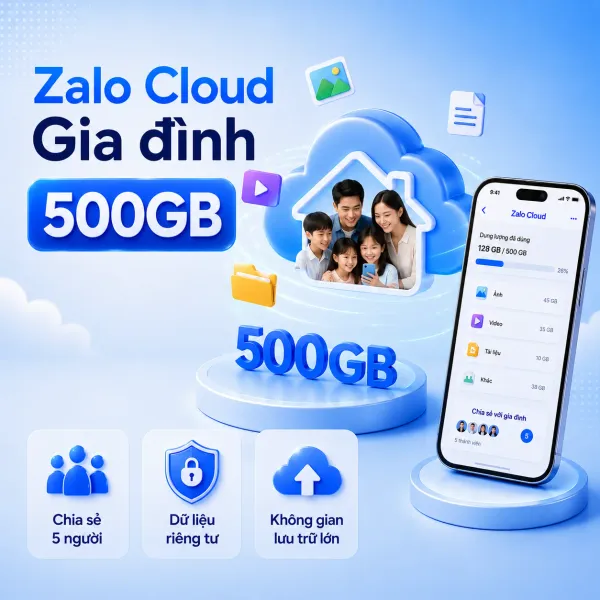 Zalo Cloud Gia Đình - 500GB