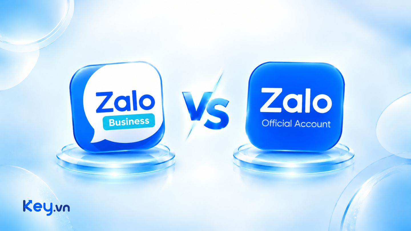 Minh họa logo Zalo Business được đem so sánh với logo Zalo OA