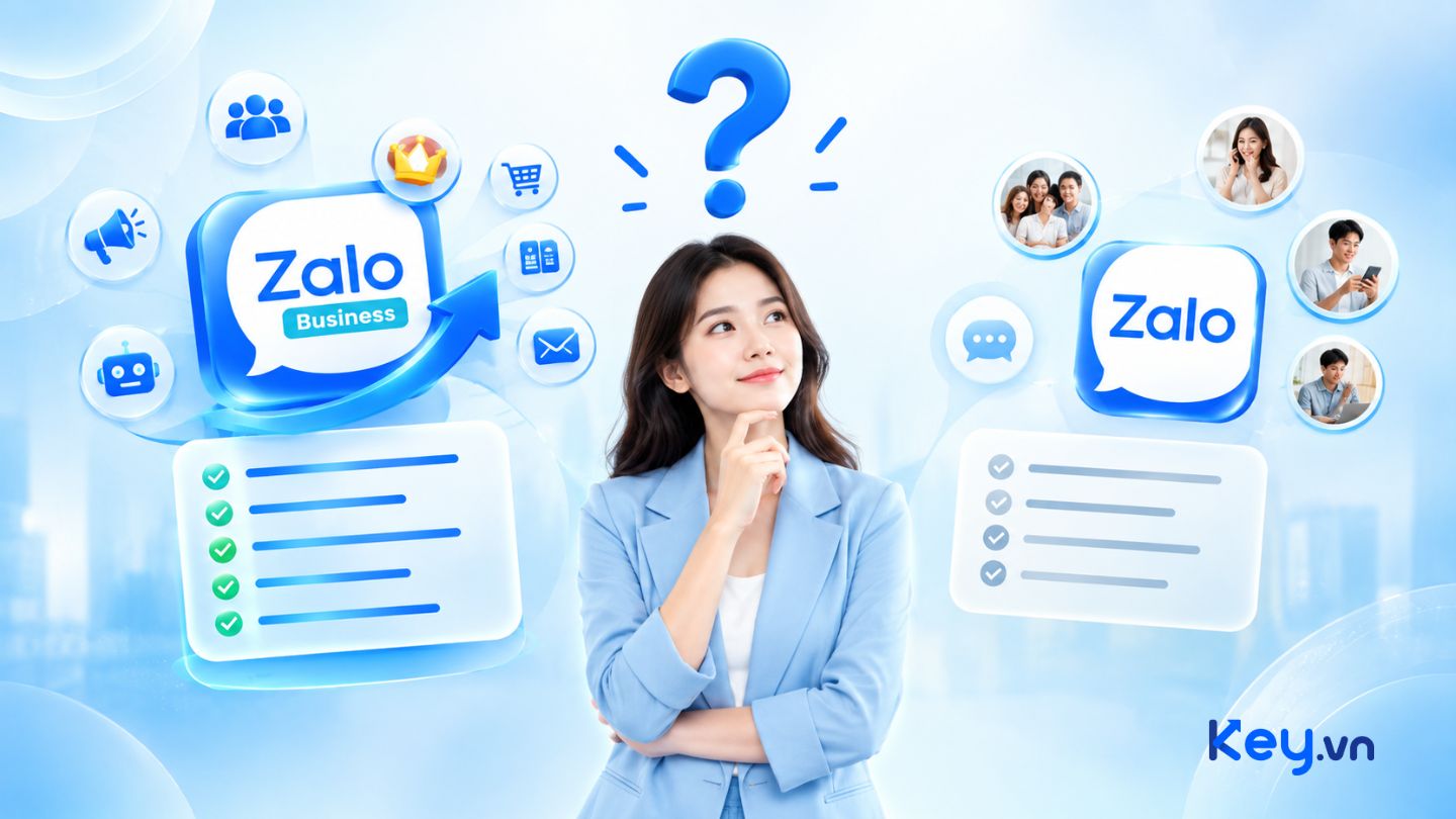 Minh họa sự cân nhắc khi lựa chọn giữa Zalo Business và Zalo thường