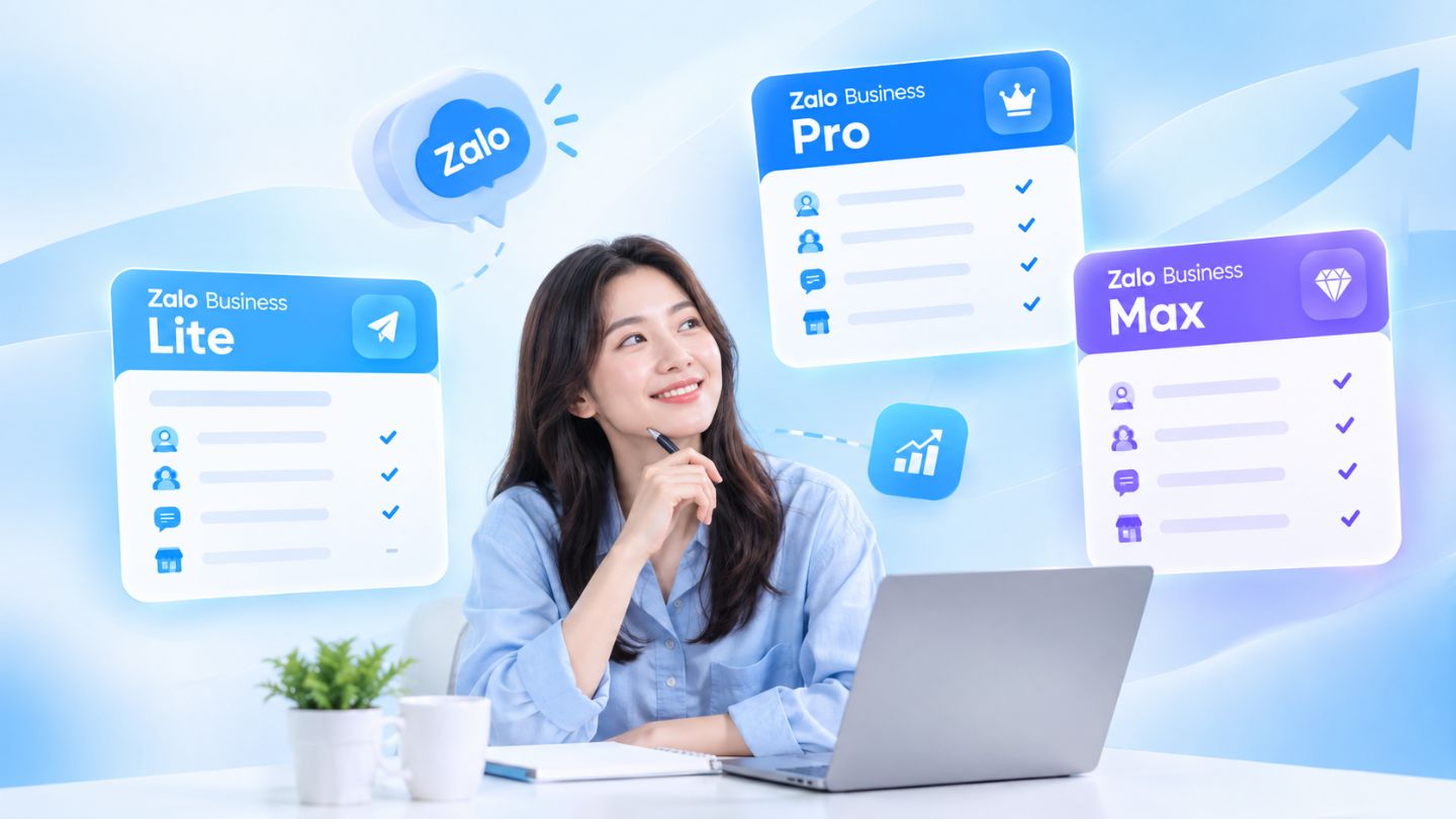 Bảng giá Zalo Business 2026 và so sánh tính năng các gói Lite, Pro và Max