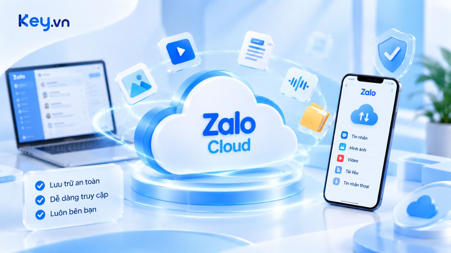 Zalo Cloud hỗ trợ lưu trữ an toàn và truy cập hình ảnh, video, tài liệu, tin nhắn Zalo trên nhiều thiết bị.