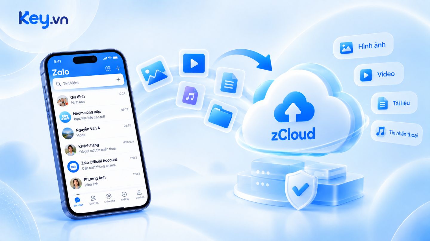 zCloud hỗ trợ lưu trữ hình ảnh, video, tài liệu và tin nhắn thoại từ Zalo an toàn trên đám mây.